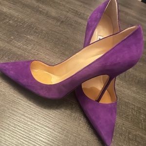 Manolo Blahnik Purple Suede Pump
